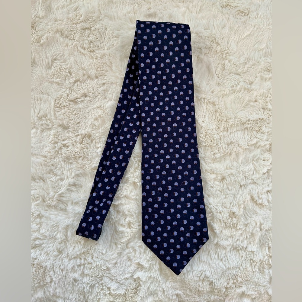 Ike Behar Dark Blue Paisley Men's Tie